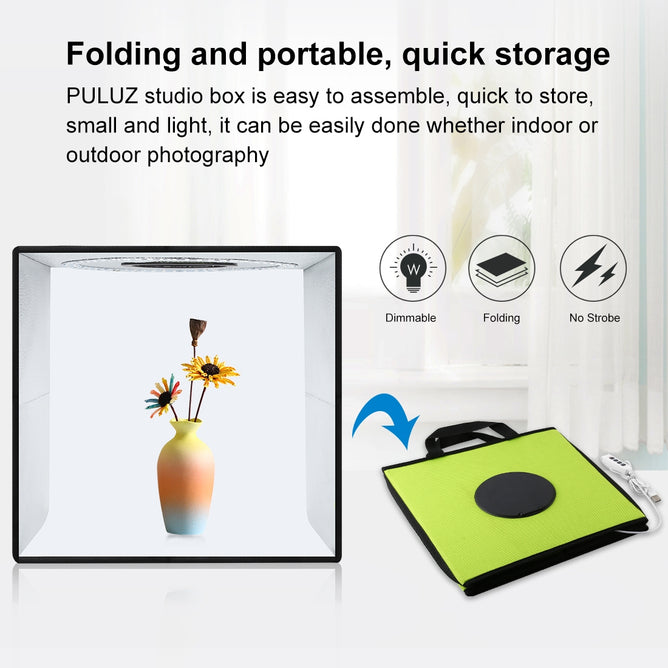 PULUZ 30cm Folding Portable Ring Light Photo Lighting Studio Shooting Tent Box Kit with 6 Colors Backdrops