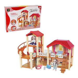 Sweet Family Dollhouse with Doll House Furniture with Doll Toys Pretend Playset  Toys for Girls