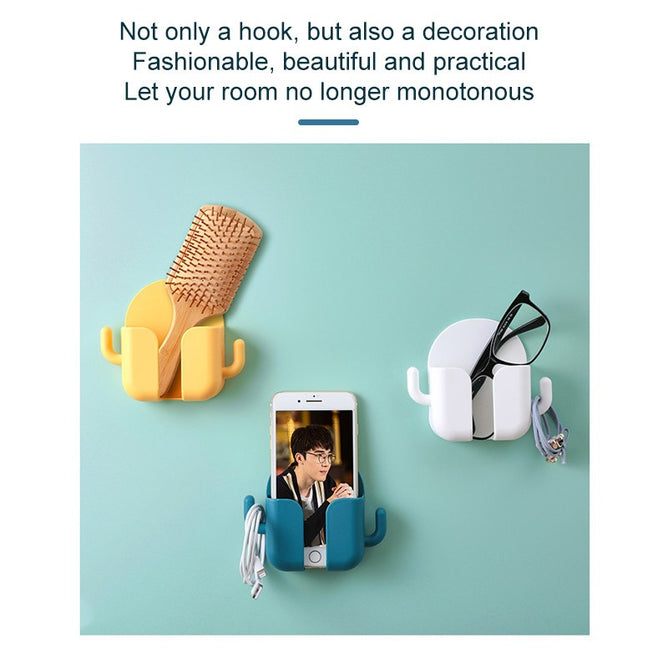 Multifunction Wall Mounted Remote Control Mobile Phone Plug Charging  Wall Holder