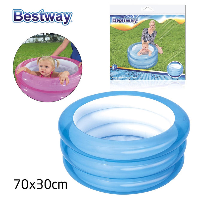 Bestway Transparent Colored 3 Air Ring Inflatable Pool for Kiddie Swimming Pool