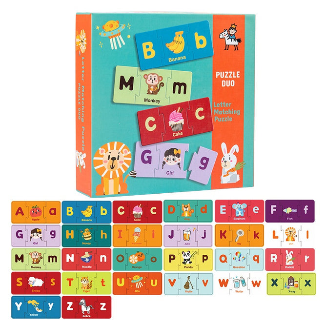 Educational Montessori Puzzle Duo Matching Puzzle Pairing Words Connecting for Kids Toys
