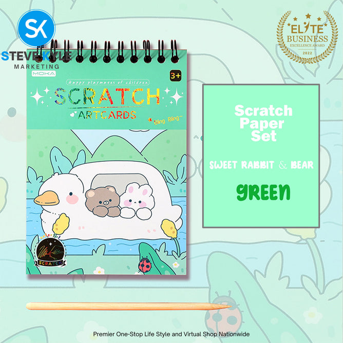 Cute Drawing Scratch Paper for Kids Scratch Off Paper Sheets ArtCraft Kit Black