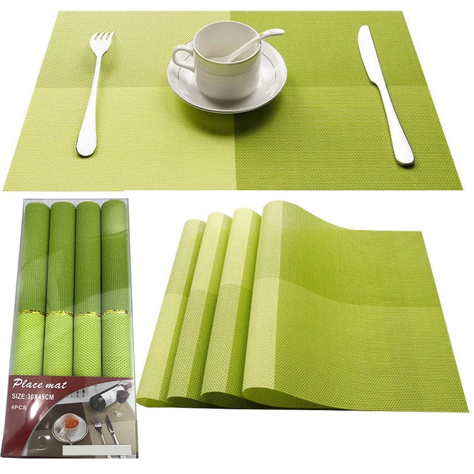 Woven Vinyl Placemat Heat Resistant Anti-Skid Washable PVC Placemats for Kitchen Table (Set of 4)