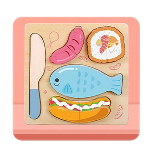 Pretend Play Wooden Cutting Food & Vegetables Puzzle Kitchen toys for Kids Educational Toys