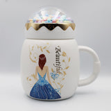 Ceramic Mug Cute Girl Design Coffee / Water Mug Cup with Lid