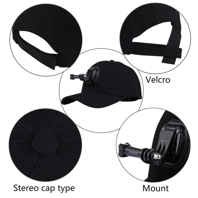 PULUZ PU195 Baseball Hat with J-Hook Buckle Mount and Screw for Go Pro & Other Action Cameras