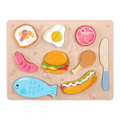 Pretend Play Wooden Cutting Food & Vegetables Puzzle Kitchen toys for Kids Educational Toys