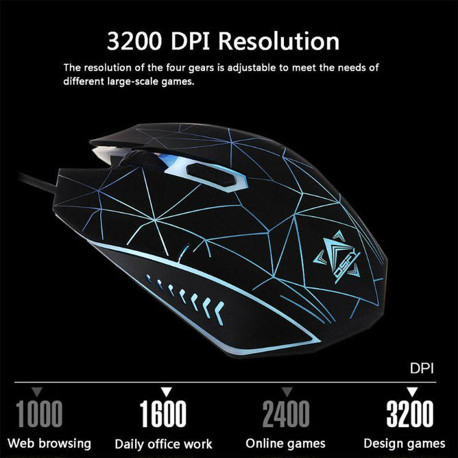 4Pcs/Set K59 Wired USB Keyboard Illuminated Gaming Mouse Pad Backlight Headset