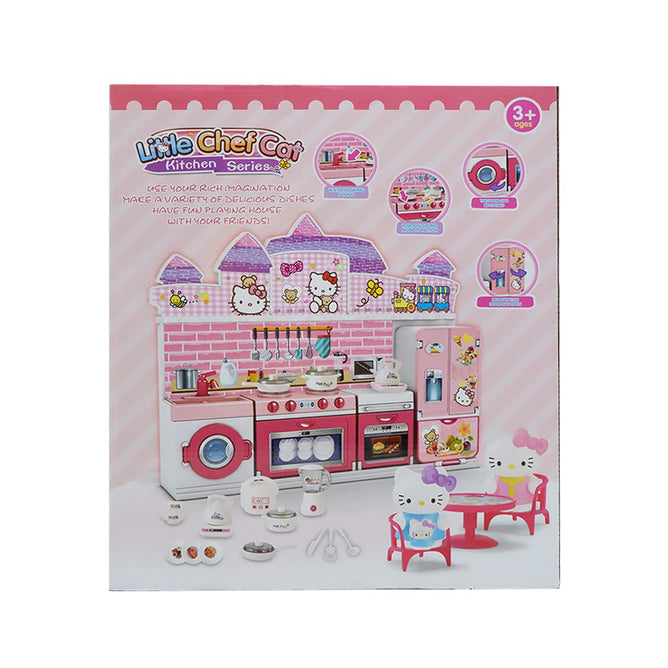 Mini Kitchen Toys and Accessories Playset for Kids with Lights and Sounds