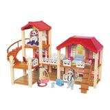 Sweet Family Dollhouse with Doll House Furniture with Doll Toys Pretend Playset  Toys for Girls