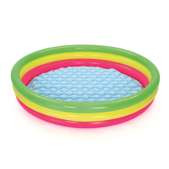 Bestway Colorful 3 Air Ring Inflatable Pool for Outdoor Kiddie Swimming Pool