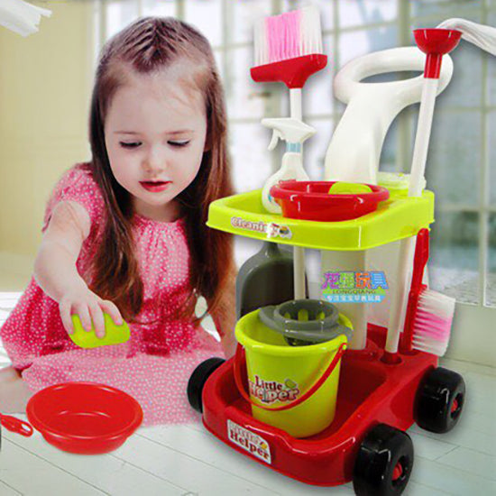 667-33 Little Helper House Cleaning Trolley Set Toy - Pretend Play