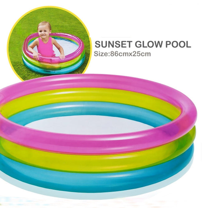 Intex Inflatable 3 Rings Swimming Pool Kids Fun Outdoor Water Fun Summer Party