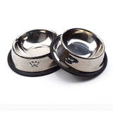 16cm Stainless Steel Dog Bowl Feeding with Anti-Slip Coil for Pets