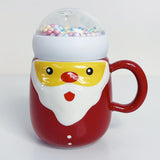 Ceramic Mug Cute Santa Claus Christmas Design Coffee / Water Mug Cup with Lid