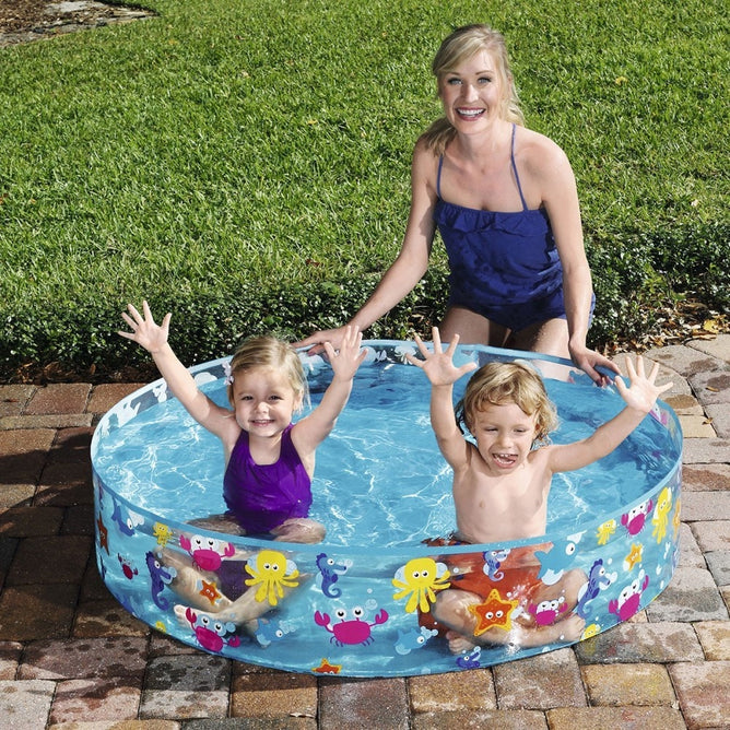 Bestway Fill 'N Fun Paddling Sea Creatures Design Pool for Outdoor Kiddie Swimming Pool