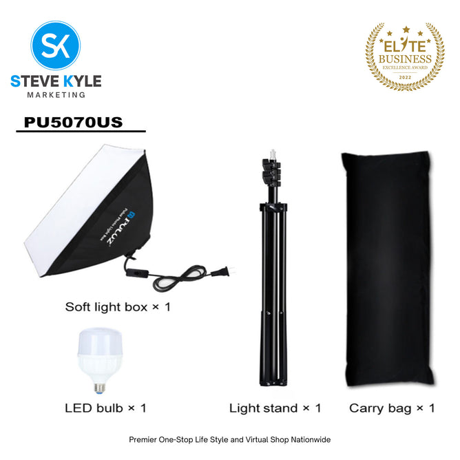PULUZ Softbox Lighting Kit 50x70cm Professional Photo Studio Photography Light Equipment with E27 Socket Bulb Photography Lighting Kit