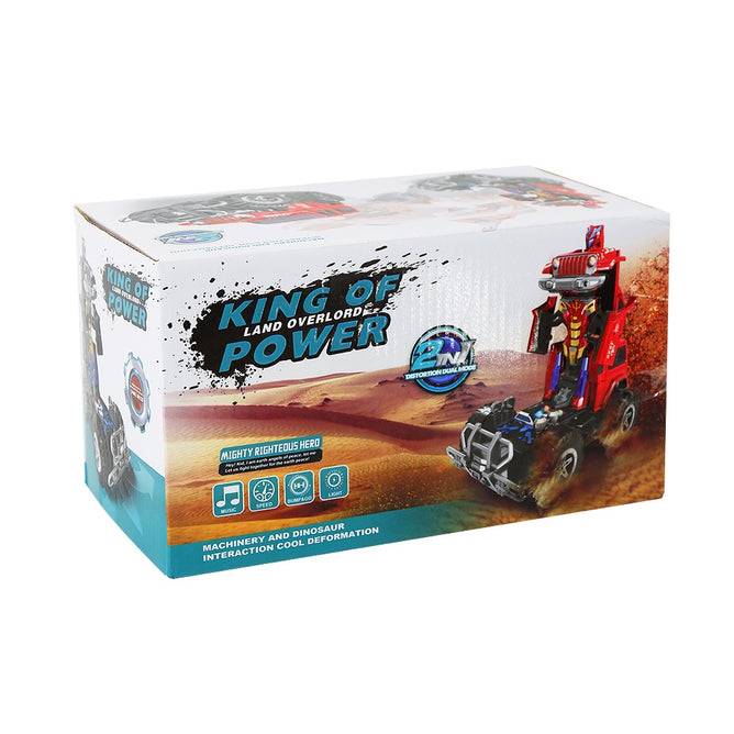 Battery Operated Transformable Robot to Bump and Go Car with Light and Sound Toys for Kids