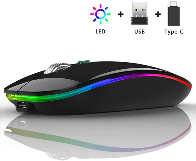 Wireless RGB Optical Slim Computer Mouse