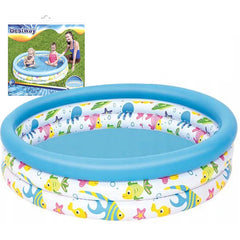 Bestway  3 Equal Rings Coral  Printed Inflatable Pool for Outdoor Kiddie Swimming Pool