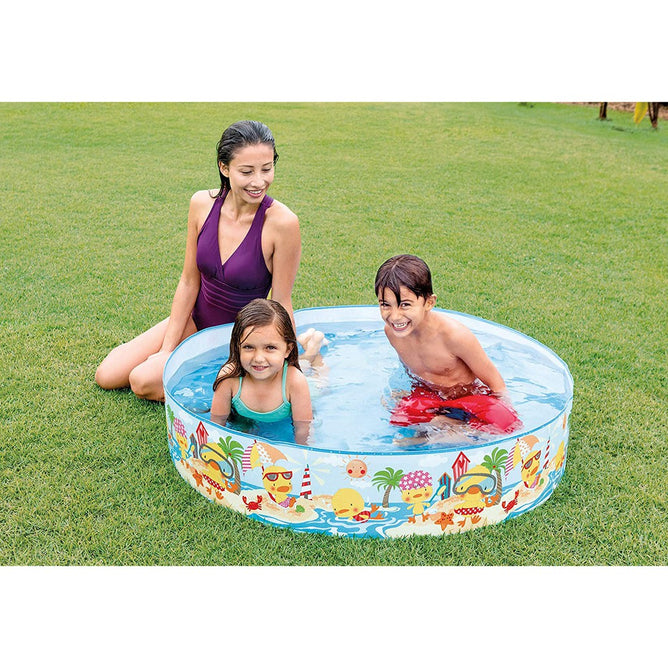 Intex Deep Sea Blue Coral Reef Snap Set Kiddie Big Swimming Pool