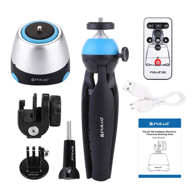 PULUZ PU362 Electronic 360 Degree Rotation Panoramic Head in Tripod Mount with Remote Controller for Smartphones, DSLR & Action Cameras