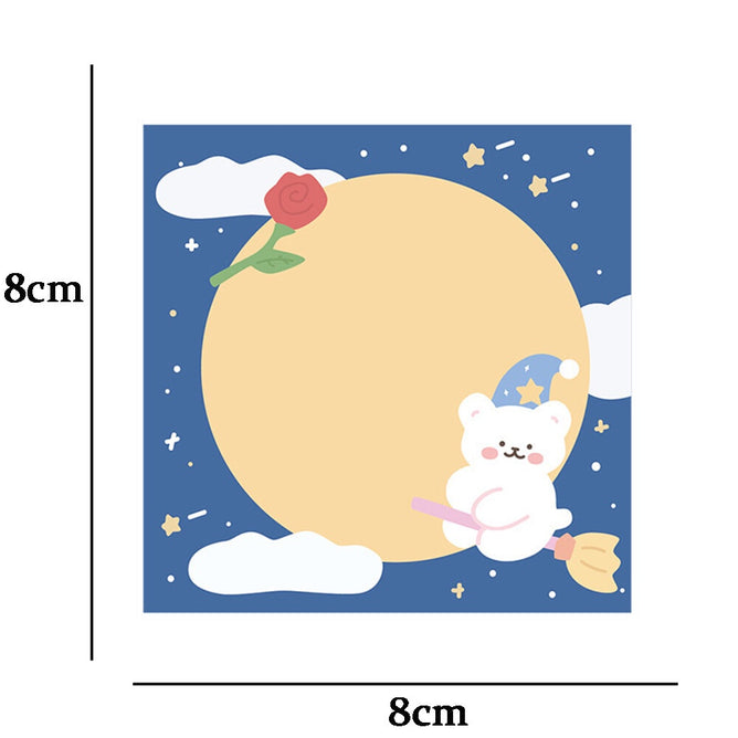 4 Pieces Creative Cartoon Character Note Pad Cute Sticky Note Memo Pad Office School Stationery