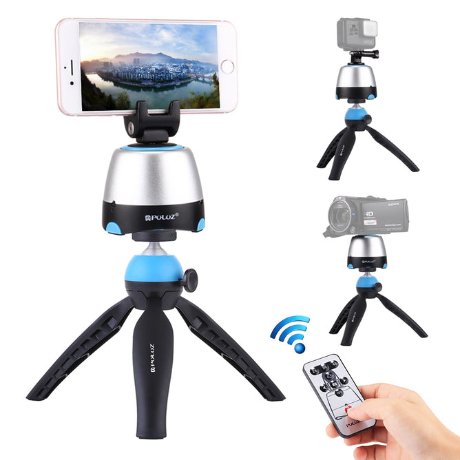 PULUZ PU362 Electronic 360 Degree Rotation Panoramic Head in Tripod Mount with Remote Controller for Smartphones, DSLR & Action Cameras