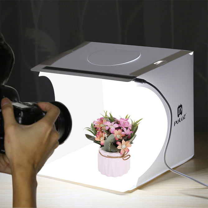 PULUZ PU5021 20cm Folding Portable 550LM 1 LED Light Photo Lighting Studio Shooting Tent Box Kit with 6 Colors Backdrops