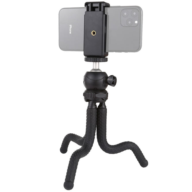 PULUZ PKT3041 Mini Octopus Flexible Tripod Holder with Ball Head & Phone Clamp Size: 25cmx4.5cm
