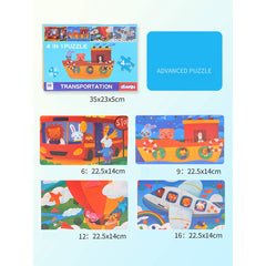 4 in 1 Wooden Ladder Jigsaw Puzzle Early Learning  Cognitive Toys Best gift for Kids