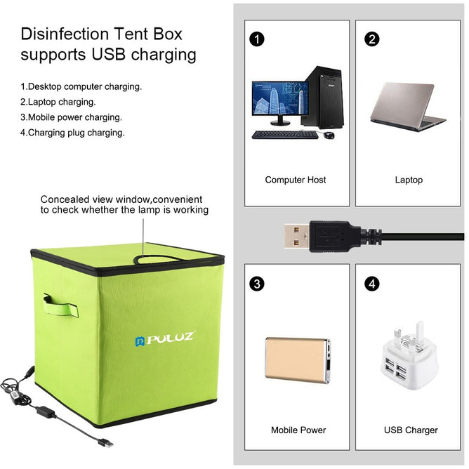 PULUZ PU479 30cm UV Light Germicidal Sterilizer Disinfection Tent Box