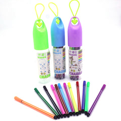 12 Color Marker Pens with Bottle Case For Artistic Kids Coloring (Random Color)