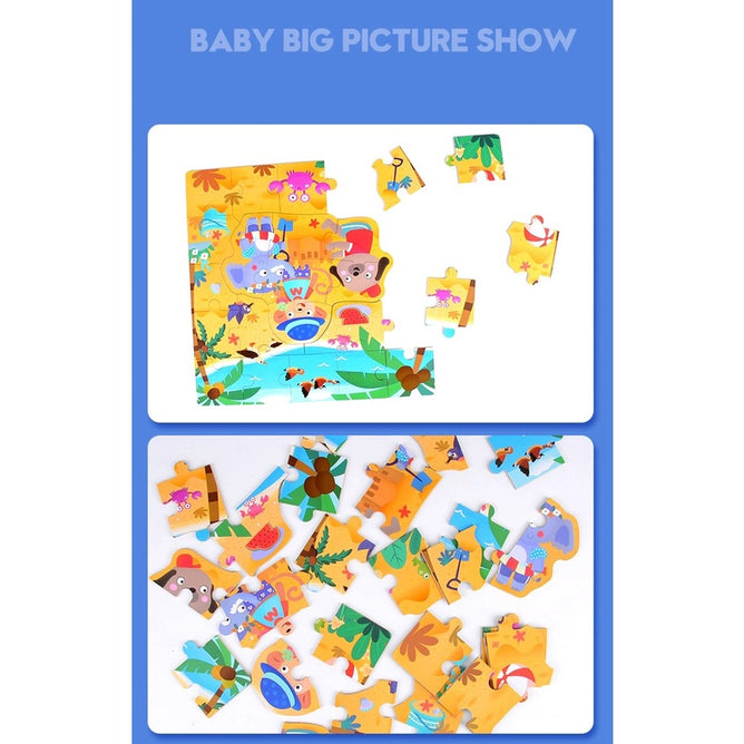 4 in 1 Wooden Ladder Jigsaw Puzzle Early Learning  Cognitive Toys Best gift for Kids