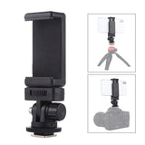 PULUZ PU417 1/4 Inch Screw Thread Cold Shoe Tripod Mount Adapter with Phone Holder