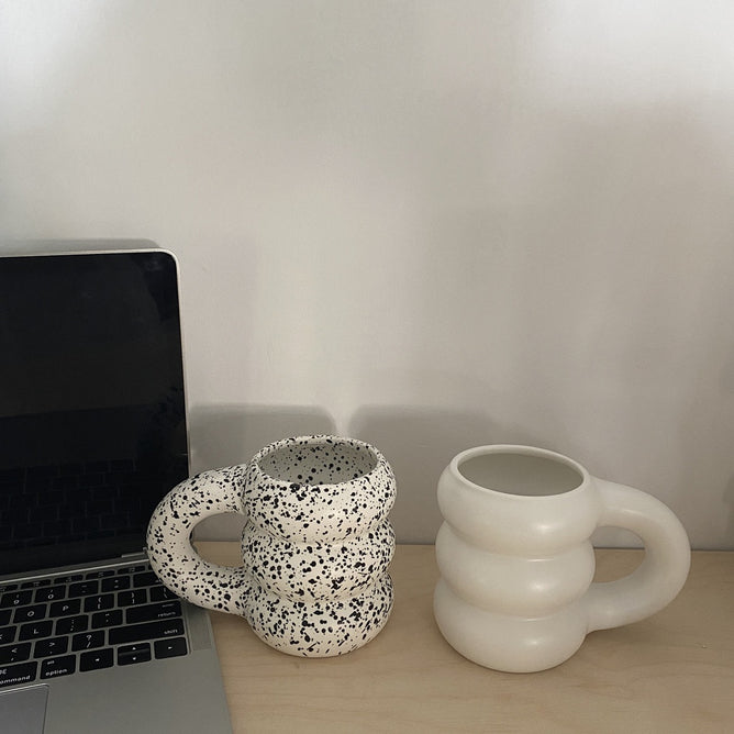 Nordic Aesthetic Cup Ceramic Mug Coffee Cups with Big Handgrip for Kitchen Utensils