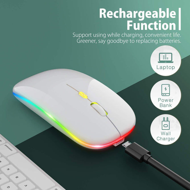 Wireless RGB Optical Slim Computer Mouse