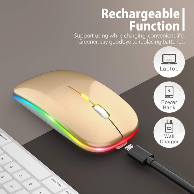 Wireless RGB Optical Slim Computer Mouse