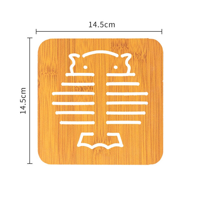 Random Design Wooden Coaster Bamboo Pot Holder Bowl Pad Kitchen Hot Plate Holder for Kitchen