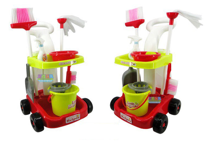 667-33 Little Helper House Cleaning Trolley Set Toy - Pretend Play