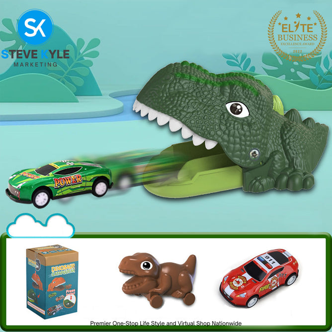 Children Dinosaur Toy Catapultcar with Alloy Car and Mini Dinosaur with Box Gift Box