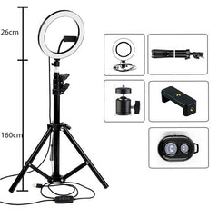 26 CM Professional Ring Light with Tripod and Other Camera Accessories