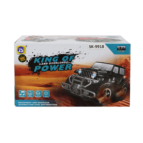 Battery Operated Transformable Robot to Bump and Go Car with Light and Sound Toys for Kids