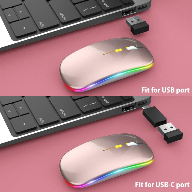 Wireless RGB Optical Slim Computer Mouse