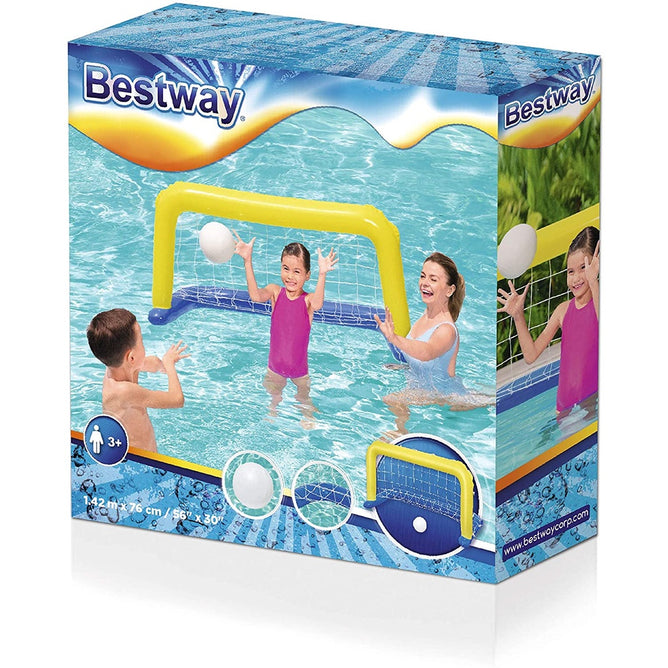 Bestway Inflatable Water Polo Volleyball Net Swimming Set Pool for Outdoor Fun Activities