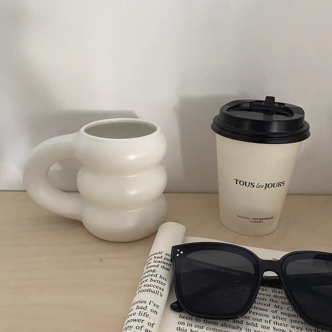 Nordic Aesthetic Cup Ceramic Mug Coffee Cups with Big Handgrip for Kitchen Utensils