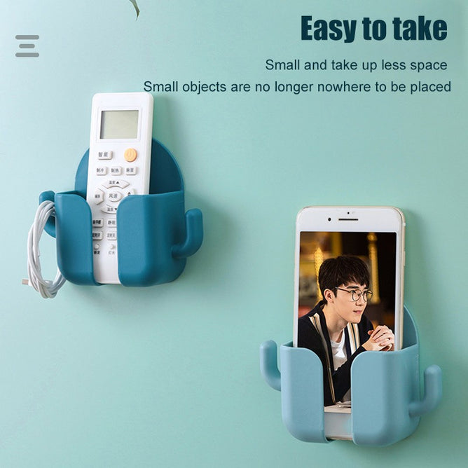 Multifunction Wall Mounted Remote Control Mobile Phone Plug Charging  Wall Holder
