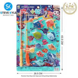 Children Magnetic Fishing Parent-child interactive Toys Game Kids 1 Rod 9 3D Fish Baby Bath Toys