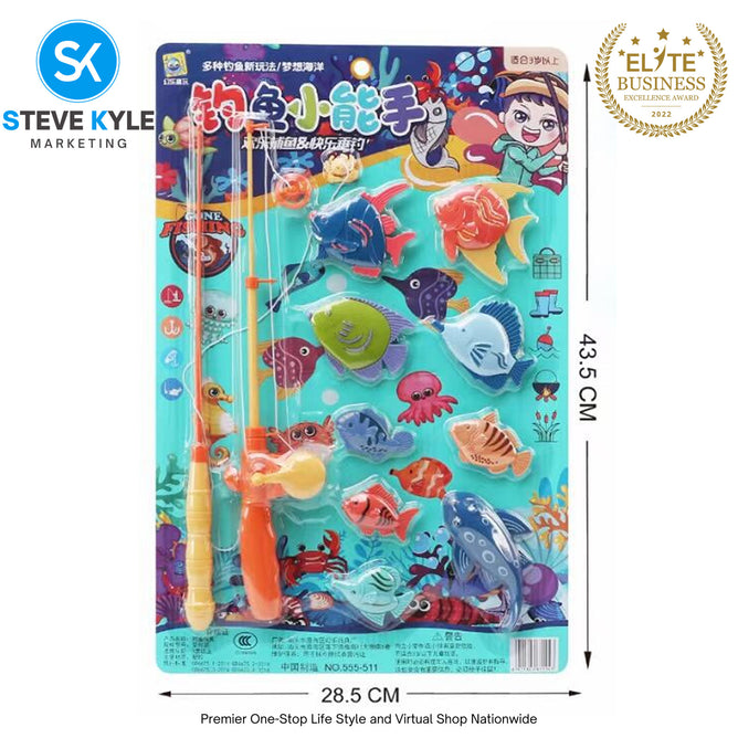 Children Magnetic Fishing Parent-child interactive Toys Game Kids 1 Rod 9 3D Fish Baby Bath Toys