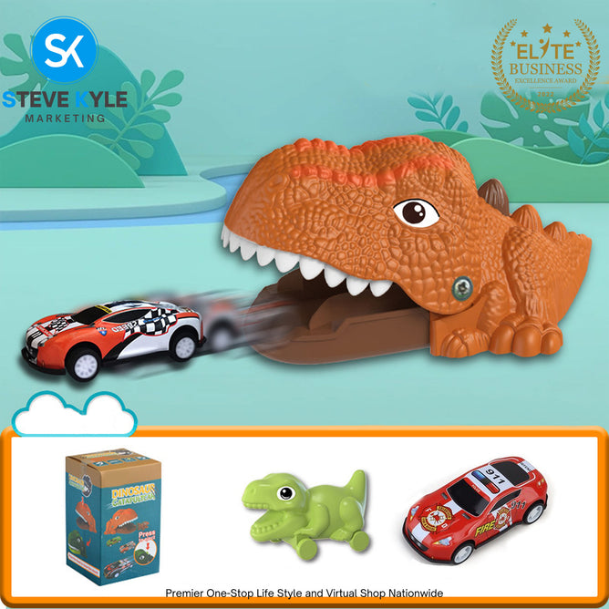Children Dinosaur Toy Catapultcar with Alloy Car and Mini Dinosaur with Box Gift Box